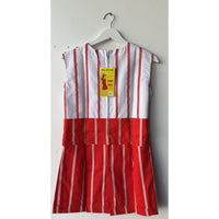 VINTAGE *NEW* 1960's Red &White Striped Waist Tie Romper Size 16