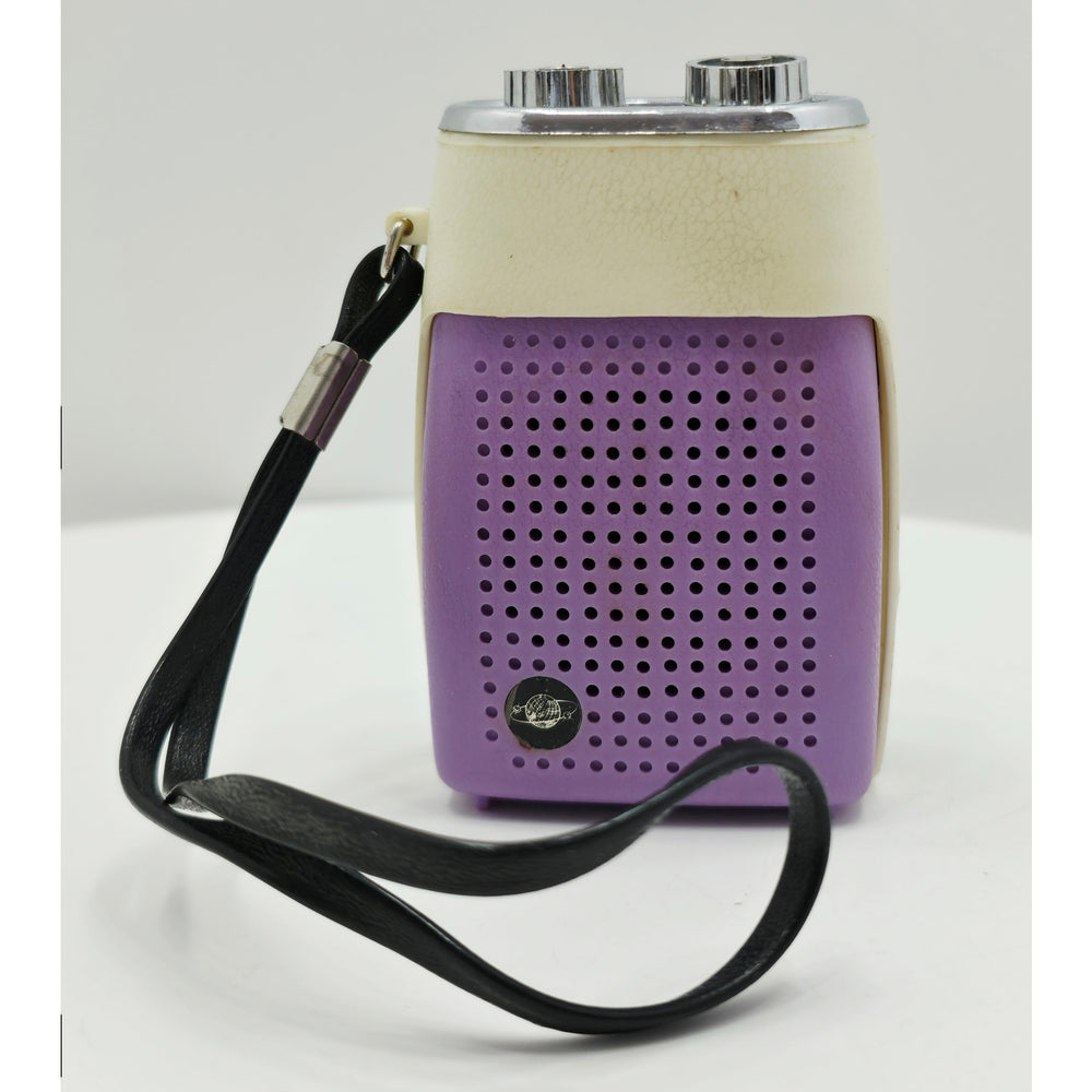 VINTAGE *NEW* 1970's Sakura FS-19 Purple & Black Transistor Radio
