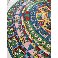 VINTAGE *NEW* 1950's Japanese Hand Printed Silk Rayon Scarf 31" x 31" Japan