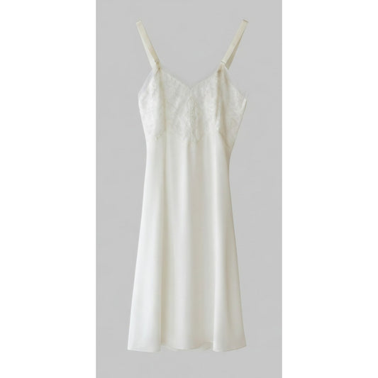 VINTAGE *NEW* 1960's Richform Women's White Lace Trim Slip Dress Size 34