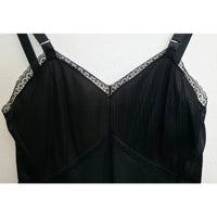 VINTAGE *NEW* 1960's Women's Black with Lace Trim Slip Dress Size 34