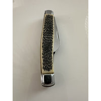 VINTAGE *NEW* Bone/Silver Handle Pocket 2-Blade Knife