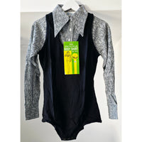 VINTAGE *NEW* 1960's Women's Body Shirt with Pointed Collar 100% Nylon Size L