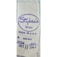 VINTAGE *PRISTINE* 1960's Stephanie Women's Blue Bullet Bra Size 34A USA