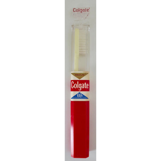 VINTAGE *NEW* 1960's Colgate Medium Bristle Toothbrush - Yellow