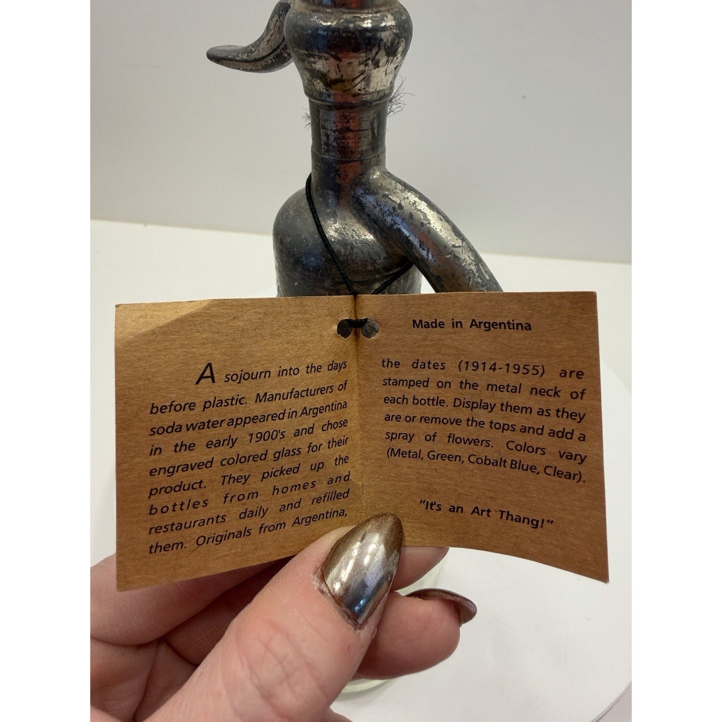 VINTAGE *PRISTINE* Art Thang Soda 'La Africana Decanter Argentina