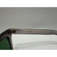 VINTAGE *NEW* 1960's Glam Unisex Sunglasses Gray Rnd Frame/Green Lens ITALY