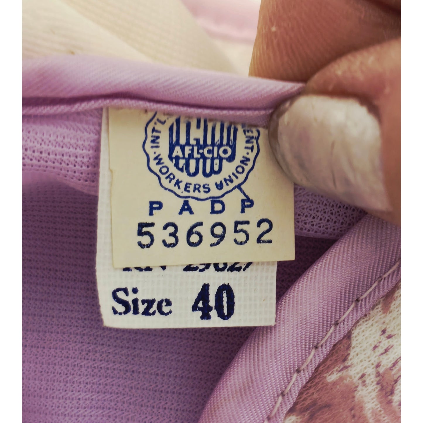 VINTAGE *NEW* 1960's ILGWU Women's Sleepwear Purple/Cream 2 Piece Size 40
