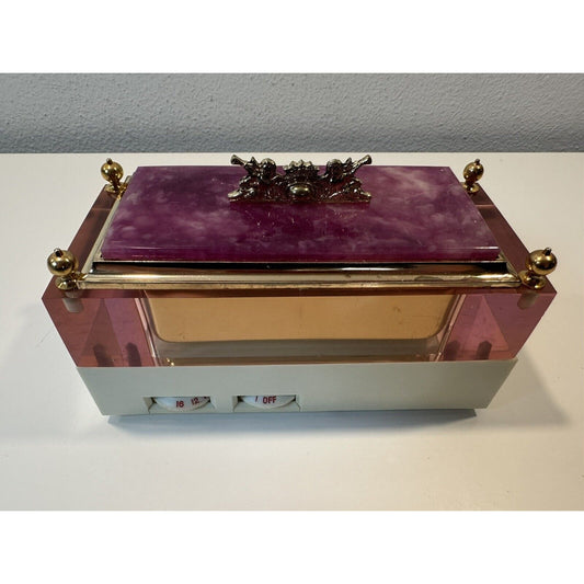 VINTAGE *NEW* 1950's Transistor Radio Jewelry Box Pink Gold