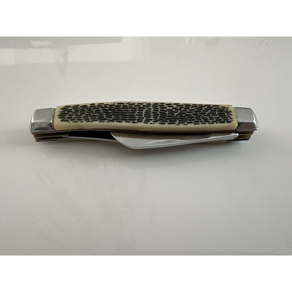 VINTAGE *NEW* Bone/Silver Handle Pocket 2-Blade Knife