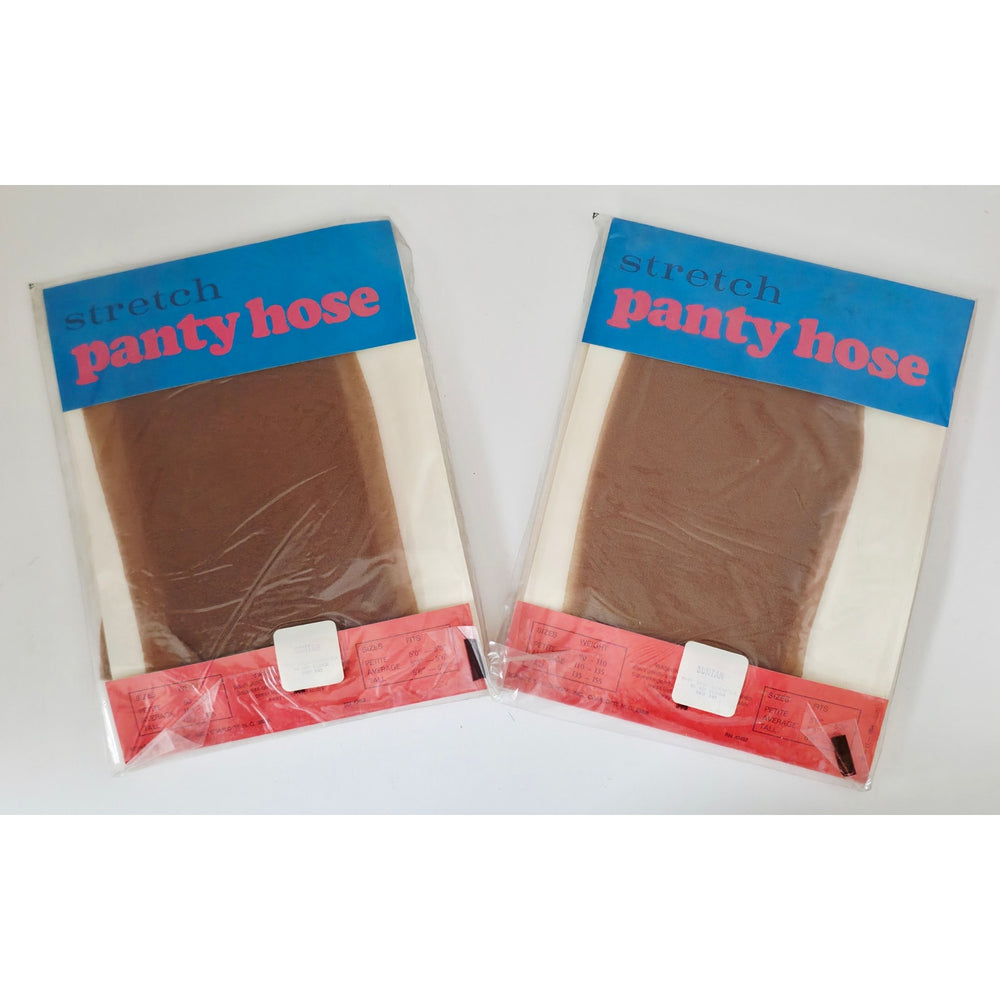 VINTAGE *NEW* 1960's Stretch Panty Hose Nude Size 5'3-5'6 Medium Set of 2