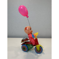 VINTAGE *NEW* 1960's Girl Trycicle Wind-up Toy w/Balloon