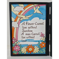 VINTAGE *NEW* 1960's Stained Glass Rememberance Folding Picture Frame C
