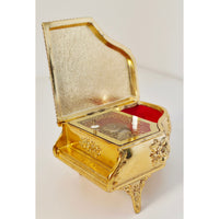 VINTAGE *NEW* 1970's 50th Anniversary Jewelry Box Gold & Red with Wedding Bells