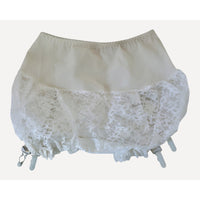VINTAGE *NEW* 1950's Women's White w/Lace Girdle Garter Size L