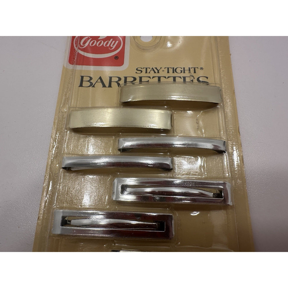 VINTAGE *NEW* 1975 Goody 8924 Stay Tight Clasp Barrettes Silver 5-Pack Set of 3