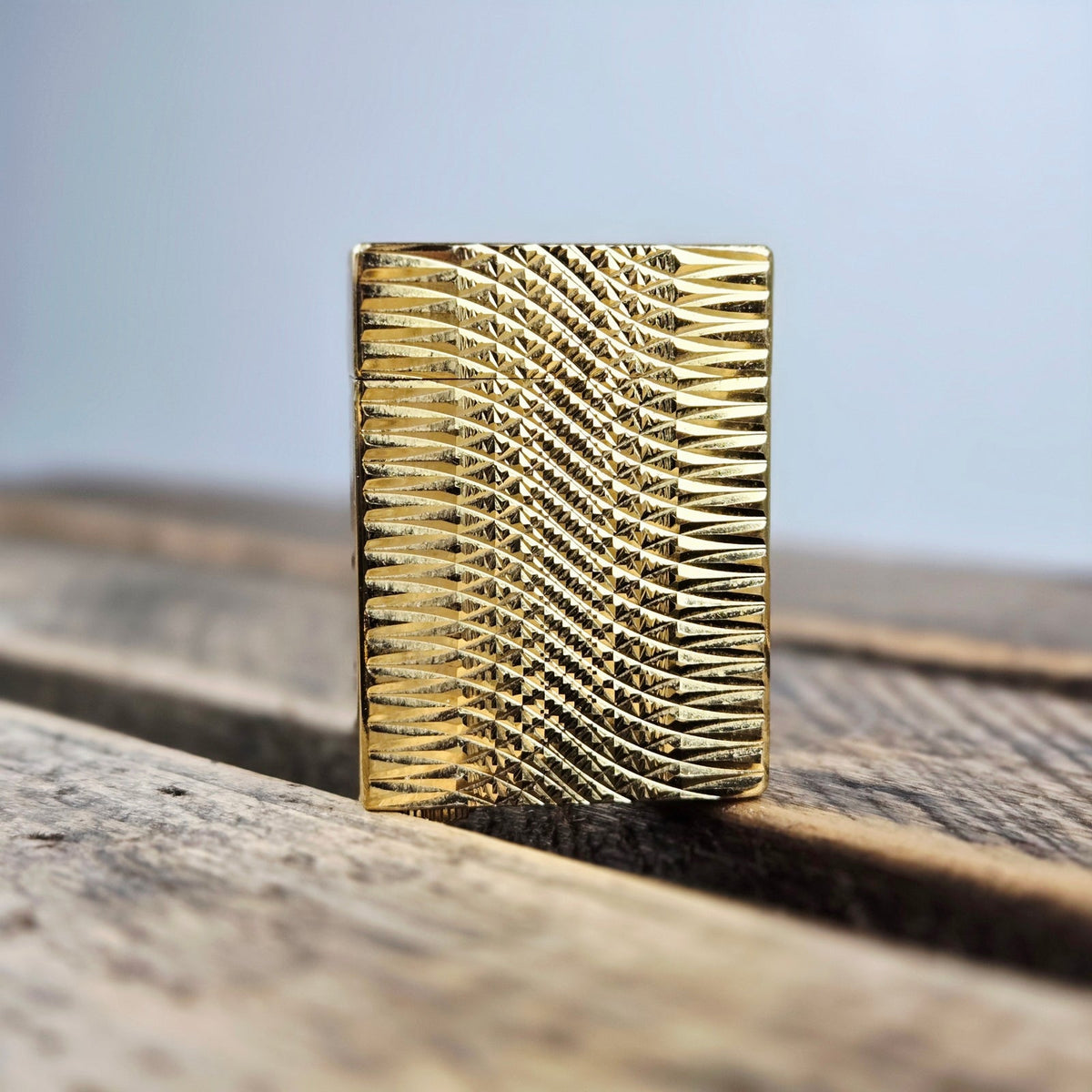 VINTAGE *NEW* 1960's Chalet Rubicon Gold Textured Butane Lighter Japan