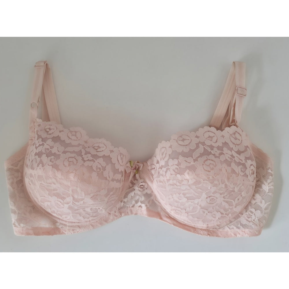VINTAGE *NEW* 1960's Empire Foundation Women's Pink Lace Push-Up Bra Size 32B