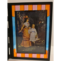 VINTAGE *NEW* 1960's Stained Glass Rememberance Folding Picture Frame C