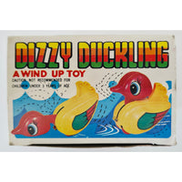 VINTAGE *NEW* 1970's Dizzy Duckling Wind-Up Yellow Toy Made in Hong Kong