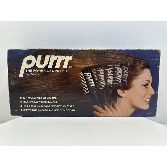 VINTAGE *NEW* 1970's Gillettte AC-1 Purrr Power Electric Detangler Comb