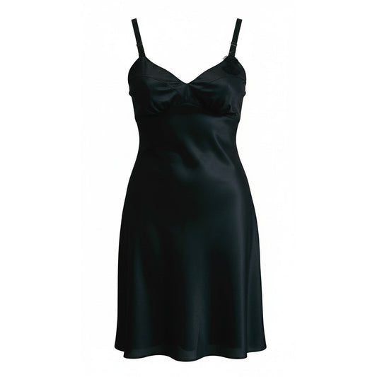 VINTAGE *NEW* 1960's Movie Star Women's Black Slip Dress Size 34 Short