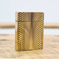 VINTAGE *NEW* 1960's JJJ Gold Textured Butane Lighter Japan