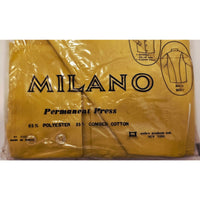 VINTAGE *NEW* 1960's Milano Men's Mustard Collared Shirt Poly/Cotton Blend Size 16-32