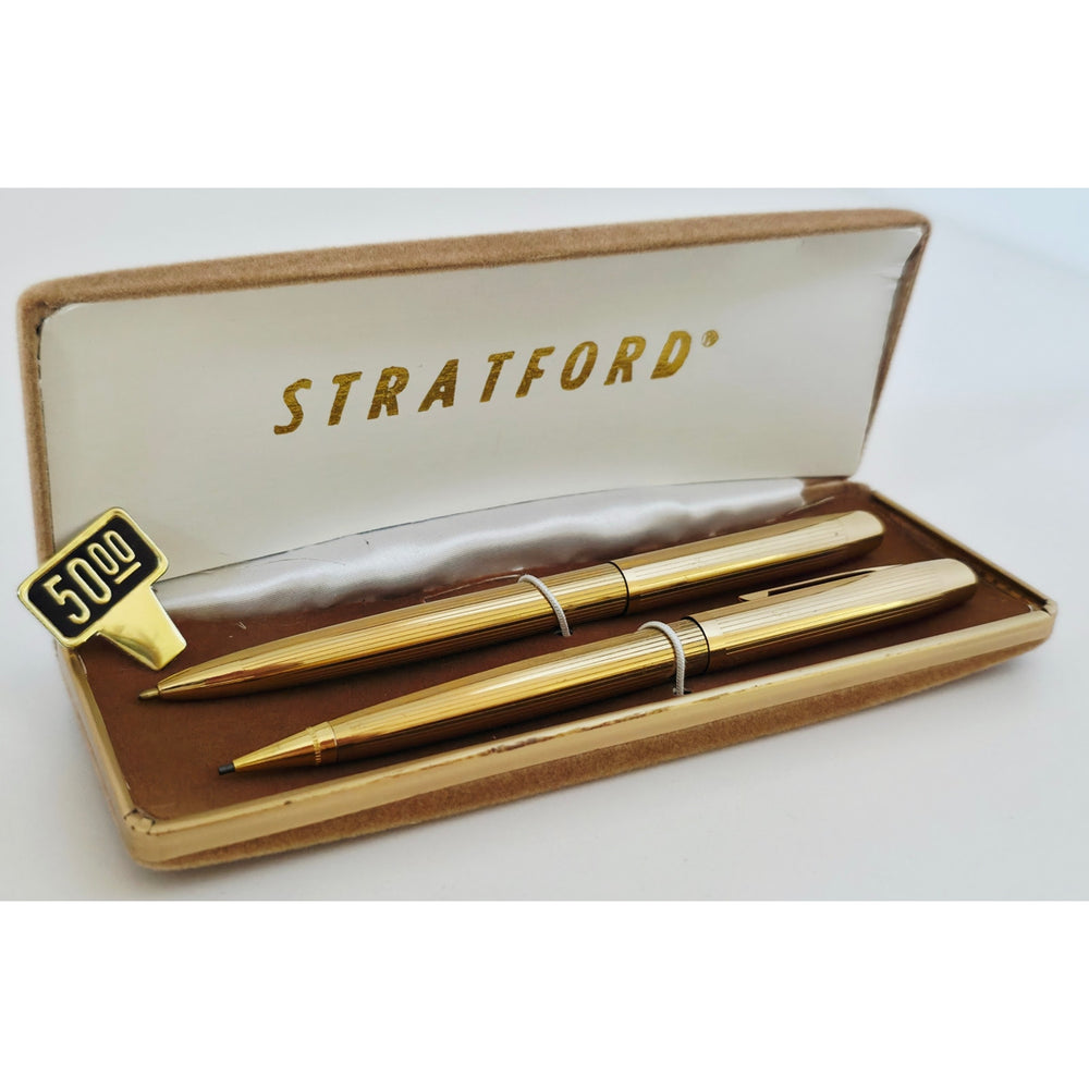 VINTAGE *NEW* 1970's Stratford Gold Pens Set of 2 per Case (6 Total)