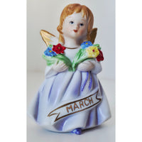 VINTAGE *NEW* 1960's March Girl Birthday Angel Figurine Porcelain 7C-42