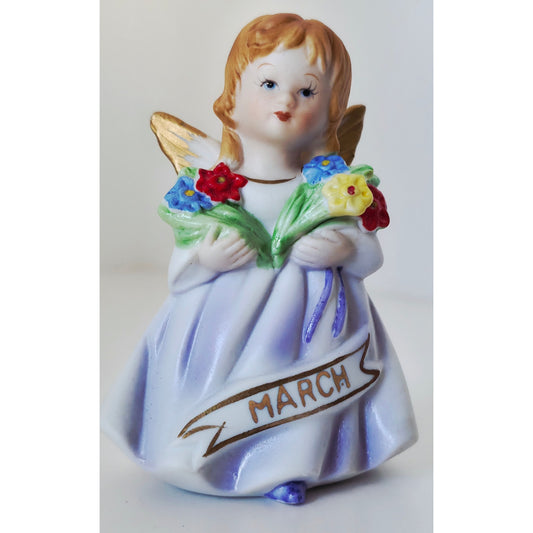 VINTAGE *NEW* 1960's March Girl Birthday Angel Figurine Porcelain 7C-42