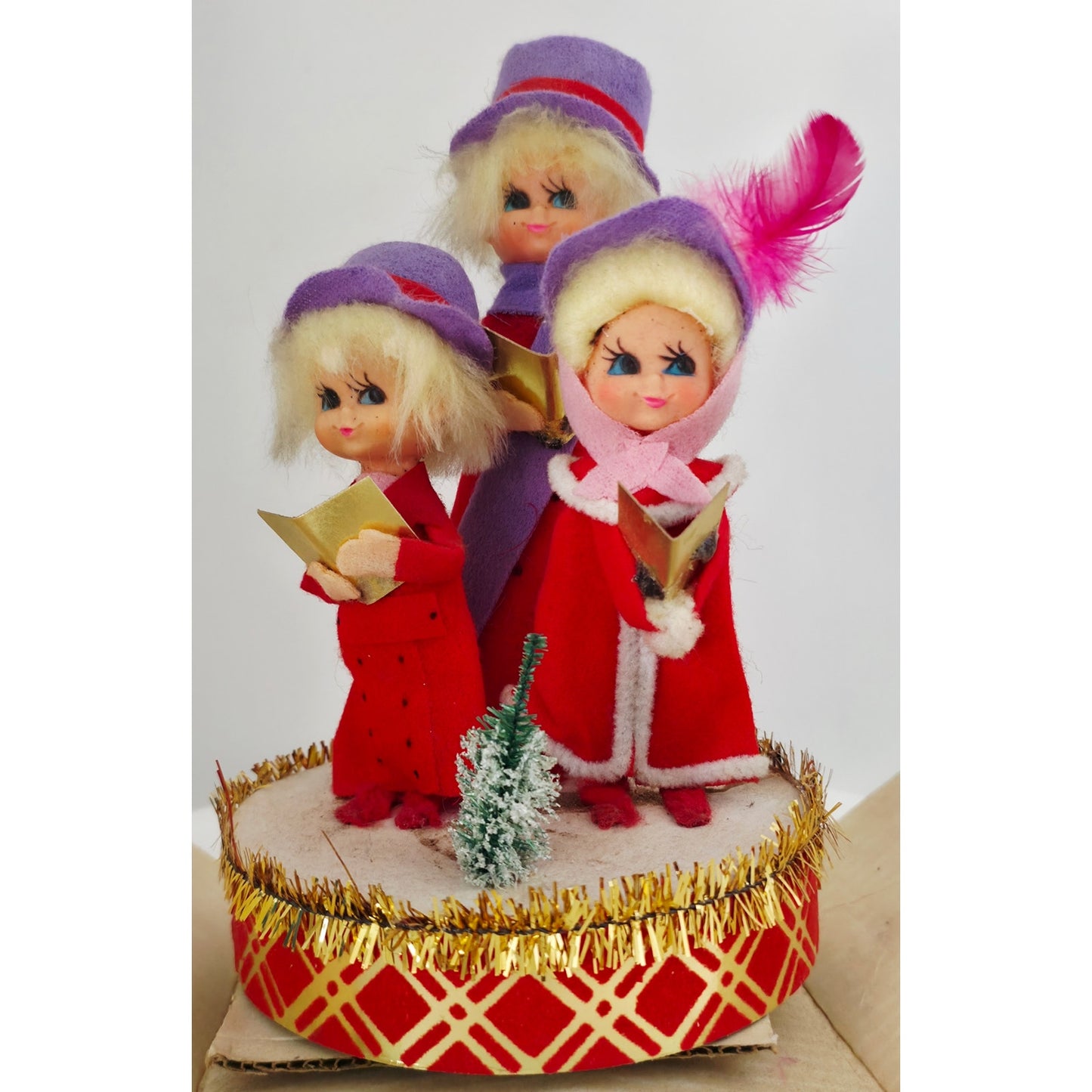 VINTAGE *NEW* 1960's Wind-Up Musical Choir Silent Night #2426 Made in Japan RED