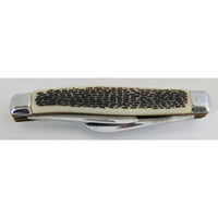 VINTAGE *NEW* 1970's Bone/Silver Handle Pocket 2-Blade Pocket Knife