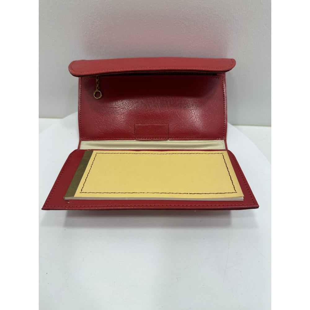 VINTAGE *NEW* 1970's Red Leather - Check, Change, Credit Card, ID Wallet