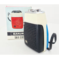 VINTAGE *NEW* 1960's Sakura FS-19 Blue/Black Solid State Micro Transistor Radio