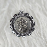 VINTAGE *NEW* 1950s Madonna and Child/Jesus Silver Tone Pendant