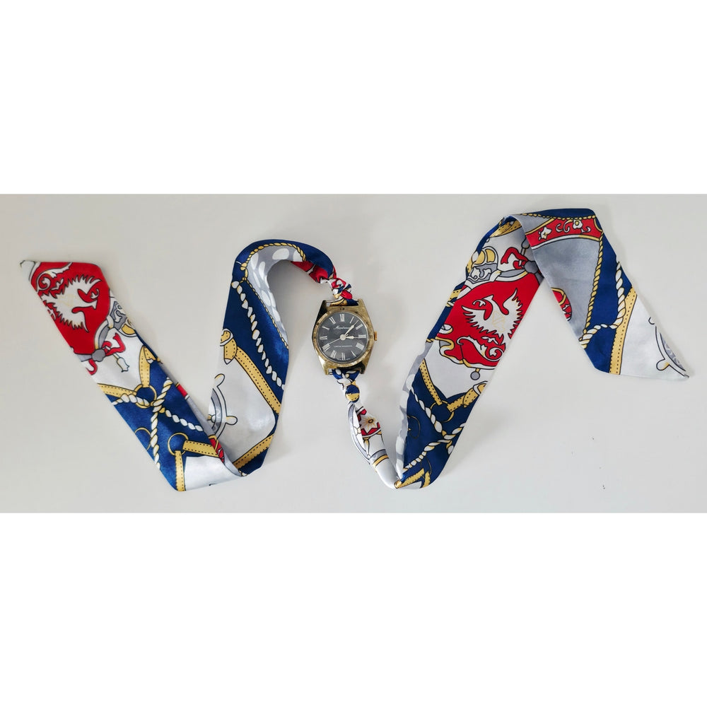 "Frozen In Time" 1960's Vintage Watch Face w/ Silk/Satin Tie Bracelet