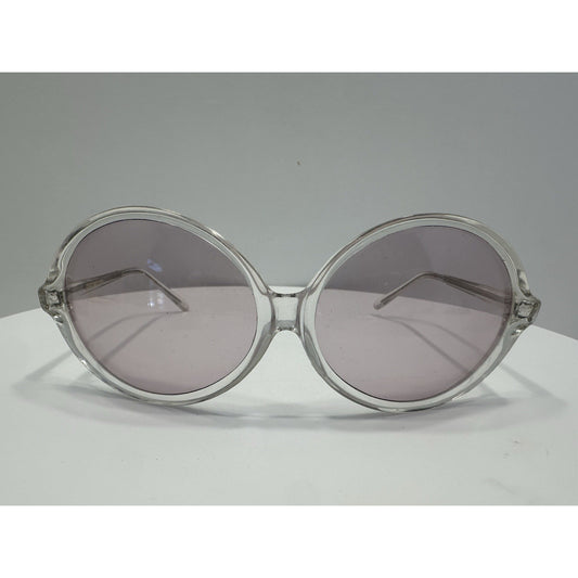 VINTAGE *NEW* 1970's Glam Unisex Clear Circle Frame w/Lavender Lenses Sunglasses