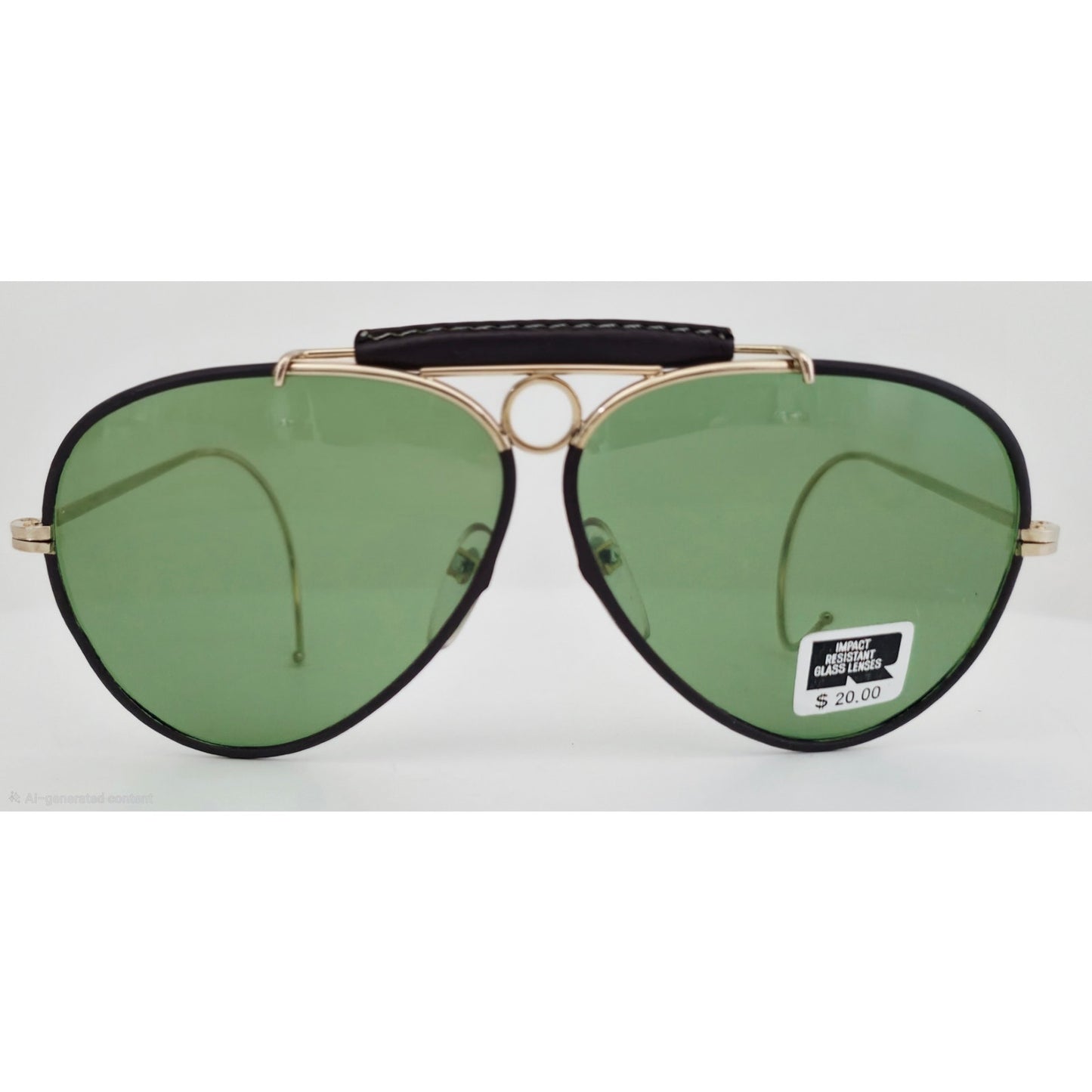 VINTAGE *NEW* 1970's Ray Max Gold Frame with Smoke Green Lens Aviator Sunglasses