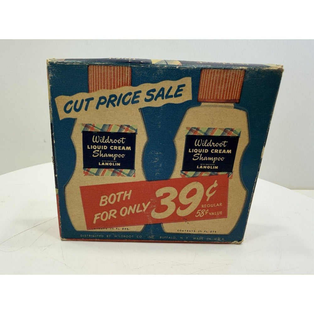 VINTAGE *NEW* 1950’s Wild Root Liquid Cream Lanolin Shampoo 2 in 1 Combo Pack