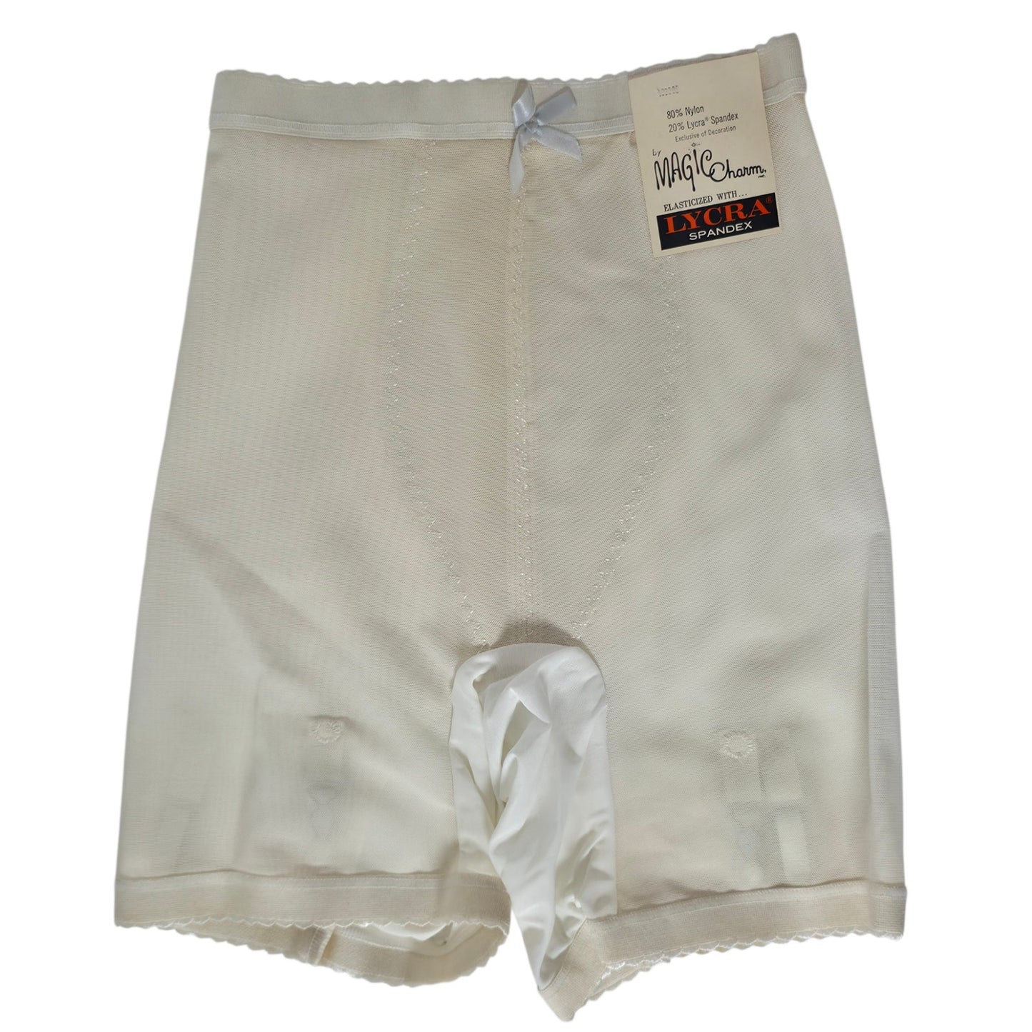 VINTAGE *NEW* 1960's Women's Cream High-Waisted Girdle with Garters Size S