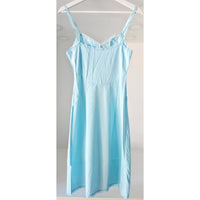 VINTAGE *NEW* 1960's Kayser Women's Blue Lace Trim Long Slip Dress Size S