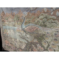 VINTAGE *PRISTINE* 1960's Peacock Lebanese Velvet Tapestry