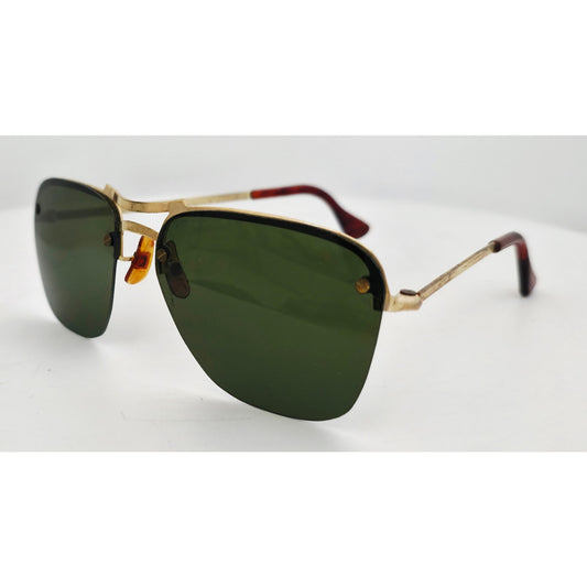VINTAGE *NEW* 1970's Glam Unisex Gold Frame with Gray Lens Sunglasses