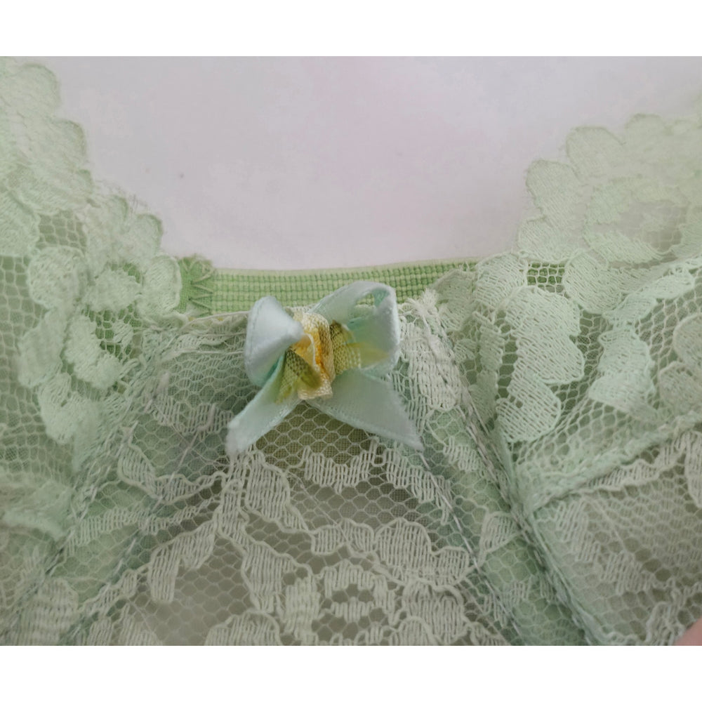VINTAGE *NEW* 1960's Empire Foundation Women's Green Lace Push Up Bra Size 34A