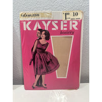 VINTAGE *NEW* 1950's Kayser Hosiery Seamless-Self Service-Shell Beige Sz 10 X 3