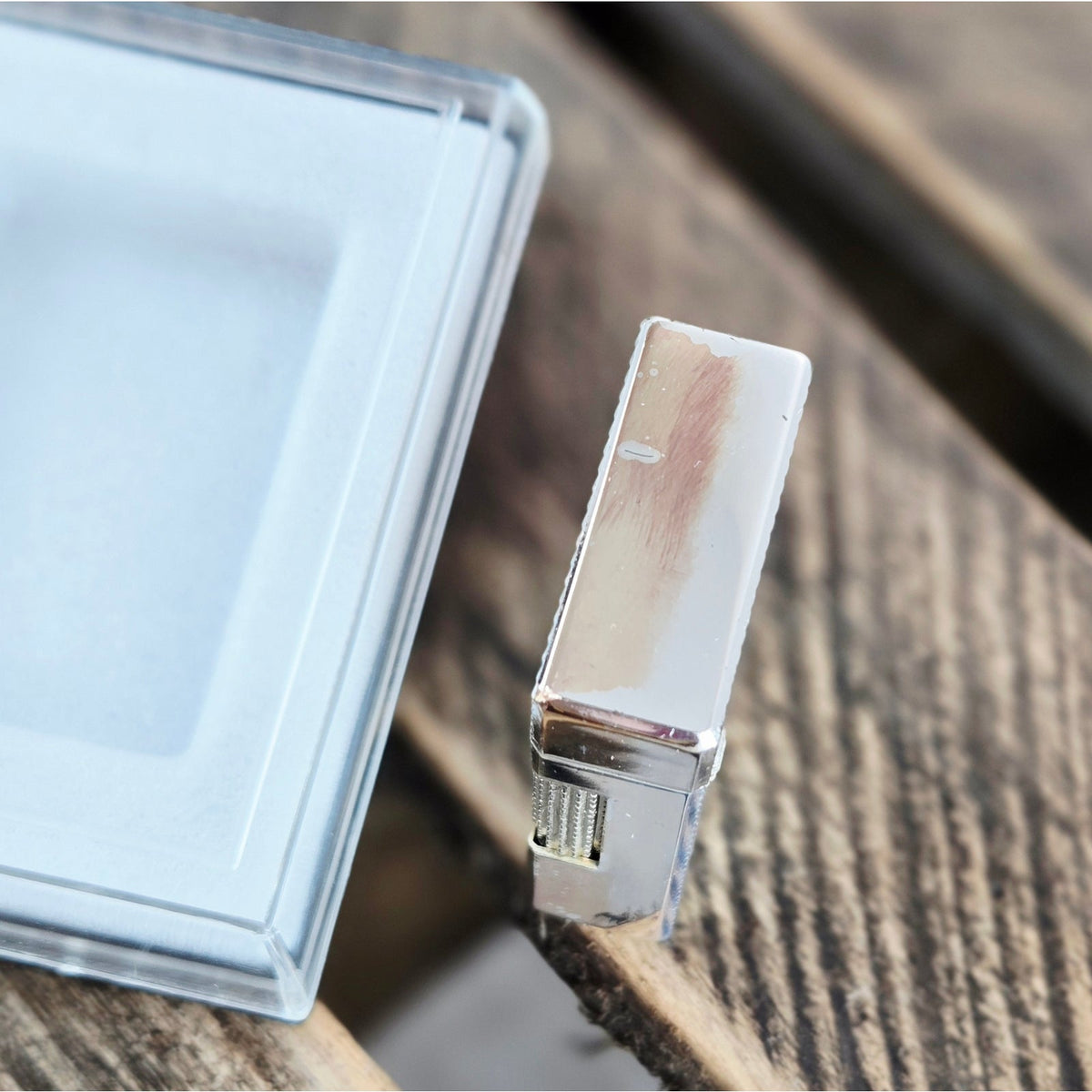 VINTAGE *NEW* 1960's Hadson Triumph Silver Textured Lighter Japan