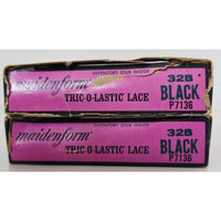 VINTAGE *NEW* 1970's Maidenform P7136 Tricolastic Lace Stretch Black Bra 32 B Set of 2