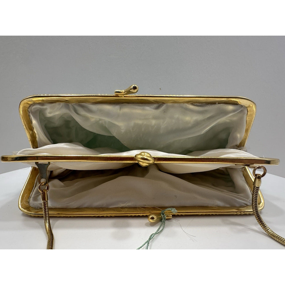 VINTAGE *NEW* 1960's Hand-Made Fancy Beaded Purse Green