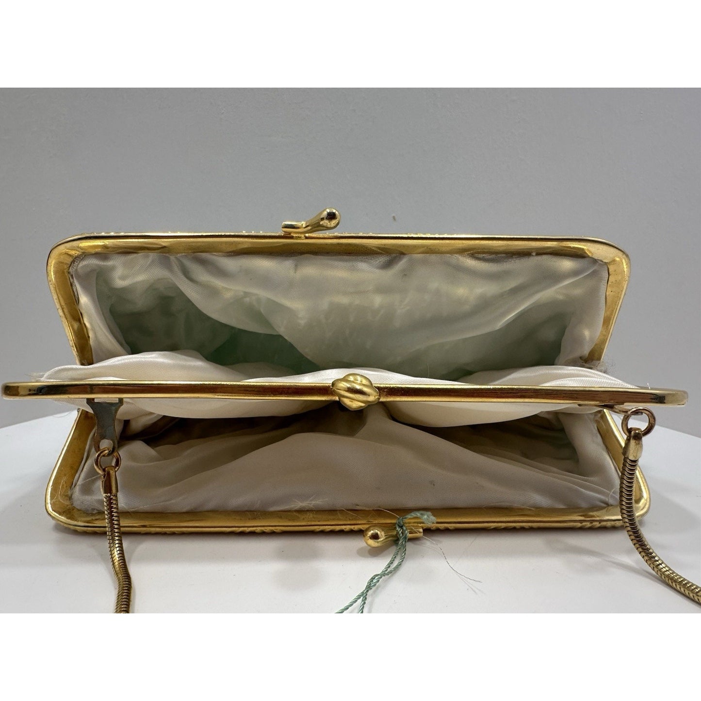 VINTAGE *NEW* 1960's Hand-Made Fancy Beaded Purse Green